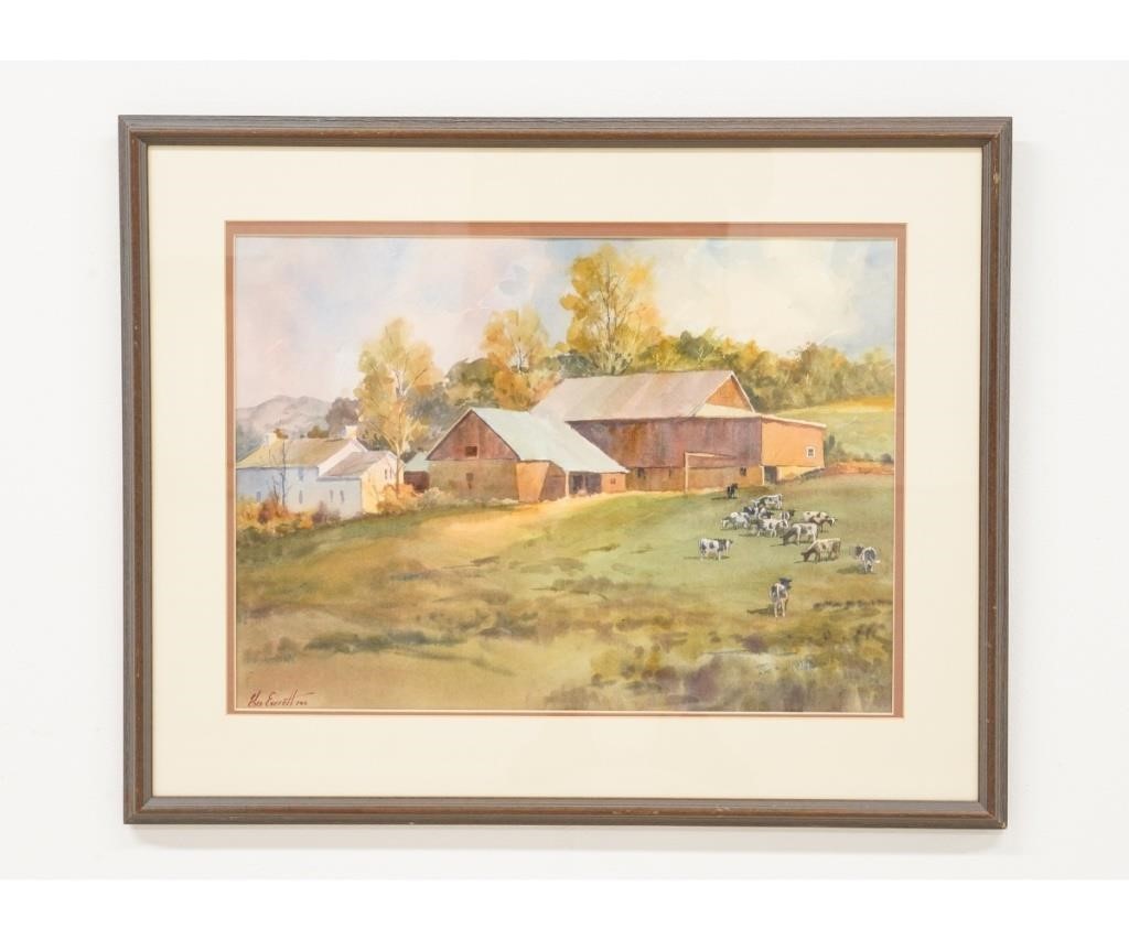 Appraisal: Lee Everett st c framed and matted fall watercolor of