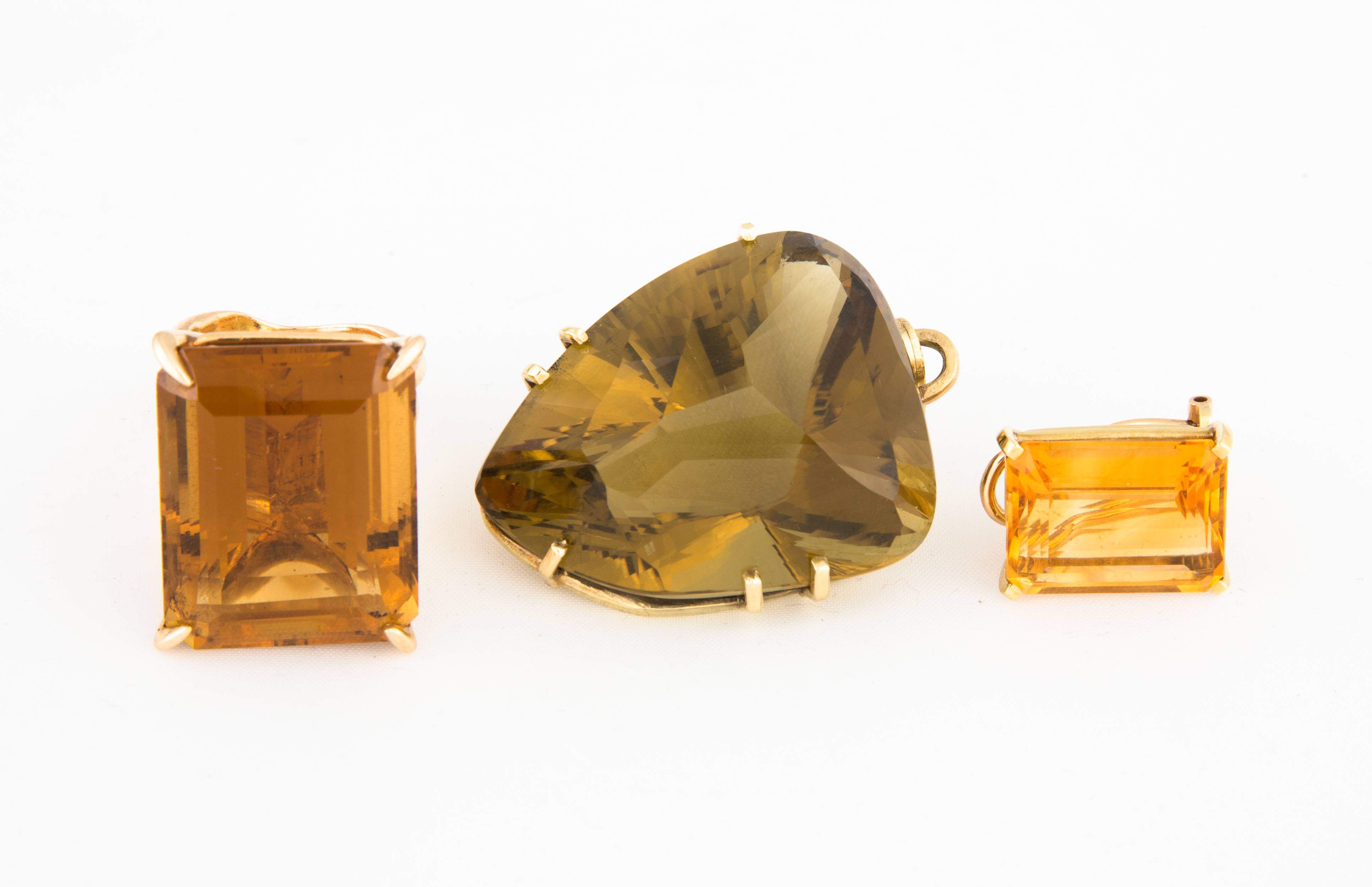 Appraisal: Citrine Ring Pendant and Earring K gold custom made ring