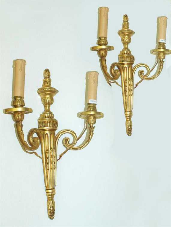 Appraisal: PAIR OF GILT BRONZE APPLIQUES late Louis XVI France end