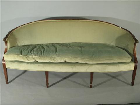 Appraisal: GEORGE III STYLE MAHOGANY SETTEE The well shaped padded back