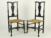 Appraisal: SIDE CHAIRS - Pair of country Queen Anne black painted