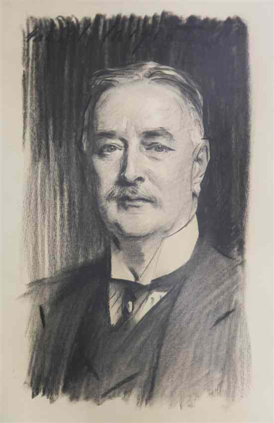 Appraisal: John Singer Sargent - charcoal Portrait of Albert Vickers Chairman