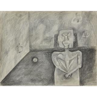 Appraisal: Attributed to Rufino Tamayo Mexican - Charcoal on paper Figure