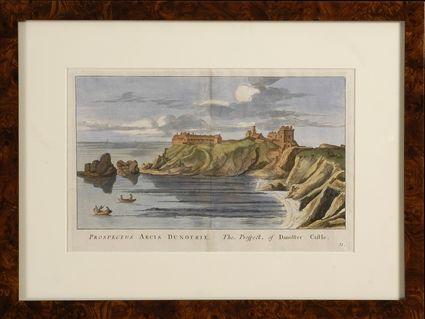 Appraisal: FIVE ENGLISH ENGRAVINGS OF CATHEDRALS OR CASTLES With hand-coloring x