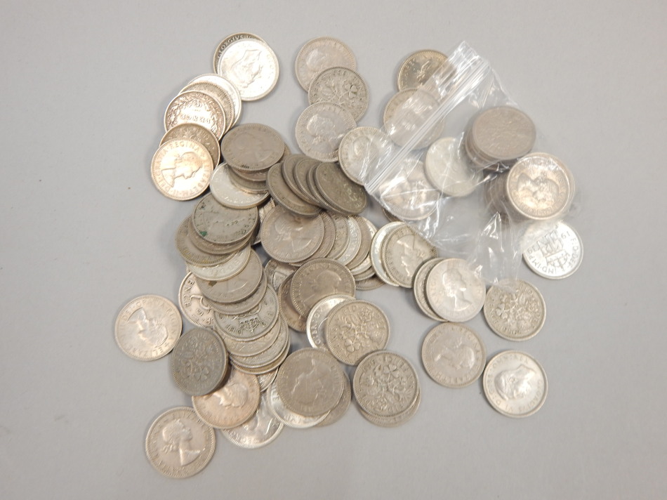 Appraisal: A quantity of sixpence coins to include a Victoria silver