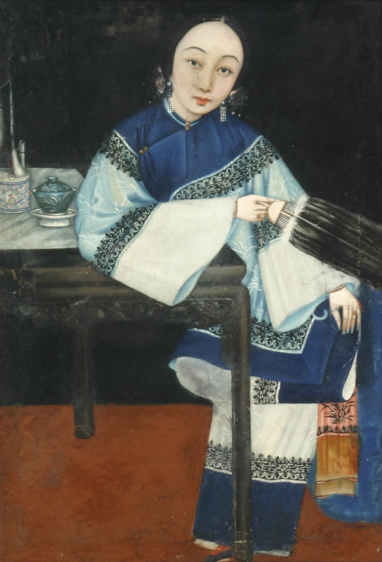 Appraisal: Manner of Lam Qua Chinese Circa Lady Seated at a