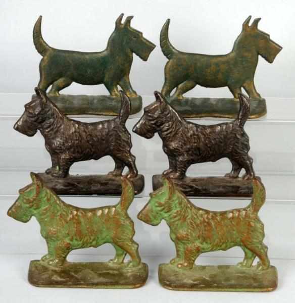 Appraisal: Lot of Cast Iron Pairs of Scottie Bookends Description One