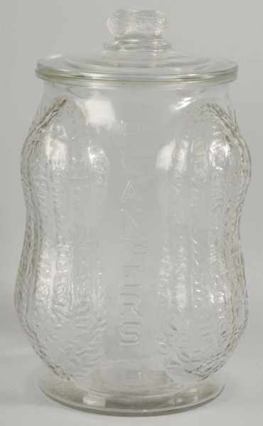 Appraisal: Glass Planters Peanut -Corner Jar Description Embossed Made in USA