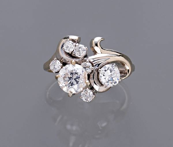 Appraisal: A diamond ring estimated total diamond weight carats mounted in