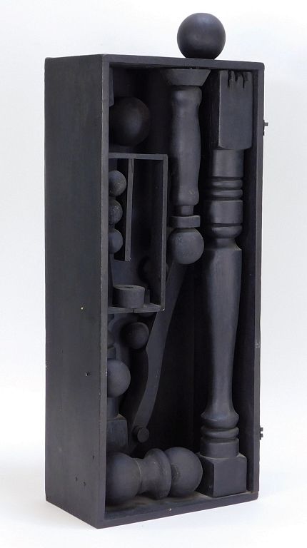 Appraisal: Louise Nevelson Black Wood Assemblage Sculpture New York Russia -