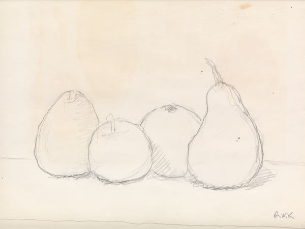 Appraisal: ROBERT KULICKE AMERICAN - x Pears and apples Pencil skech