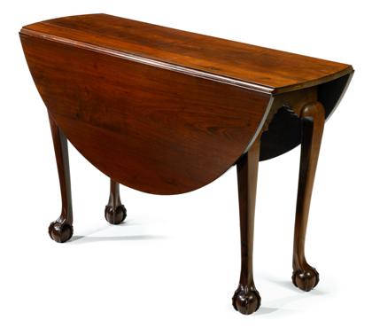 Appraisal: Chippendale mahogany drop leaf tablerhode island circa