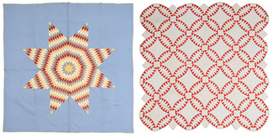 Appraisal: Two American Hand-Stitched Quilts probably Southern late th early th