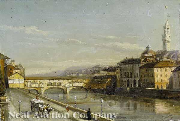 Appraisal: Italian School late th c View of the Ponte Vecchio