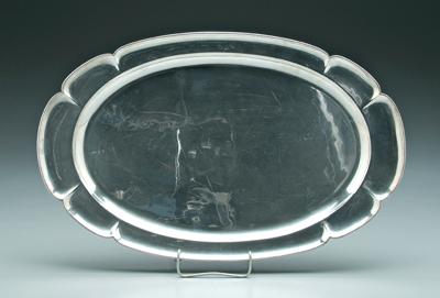 Appraisal: Kalo shop sterling tray oval with scalloped border Handwrought at