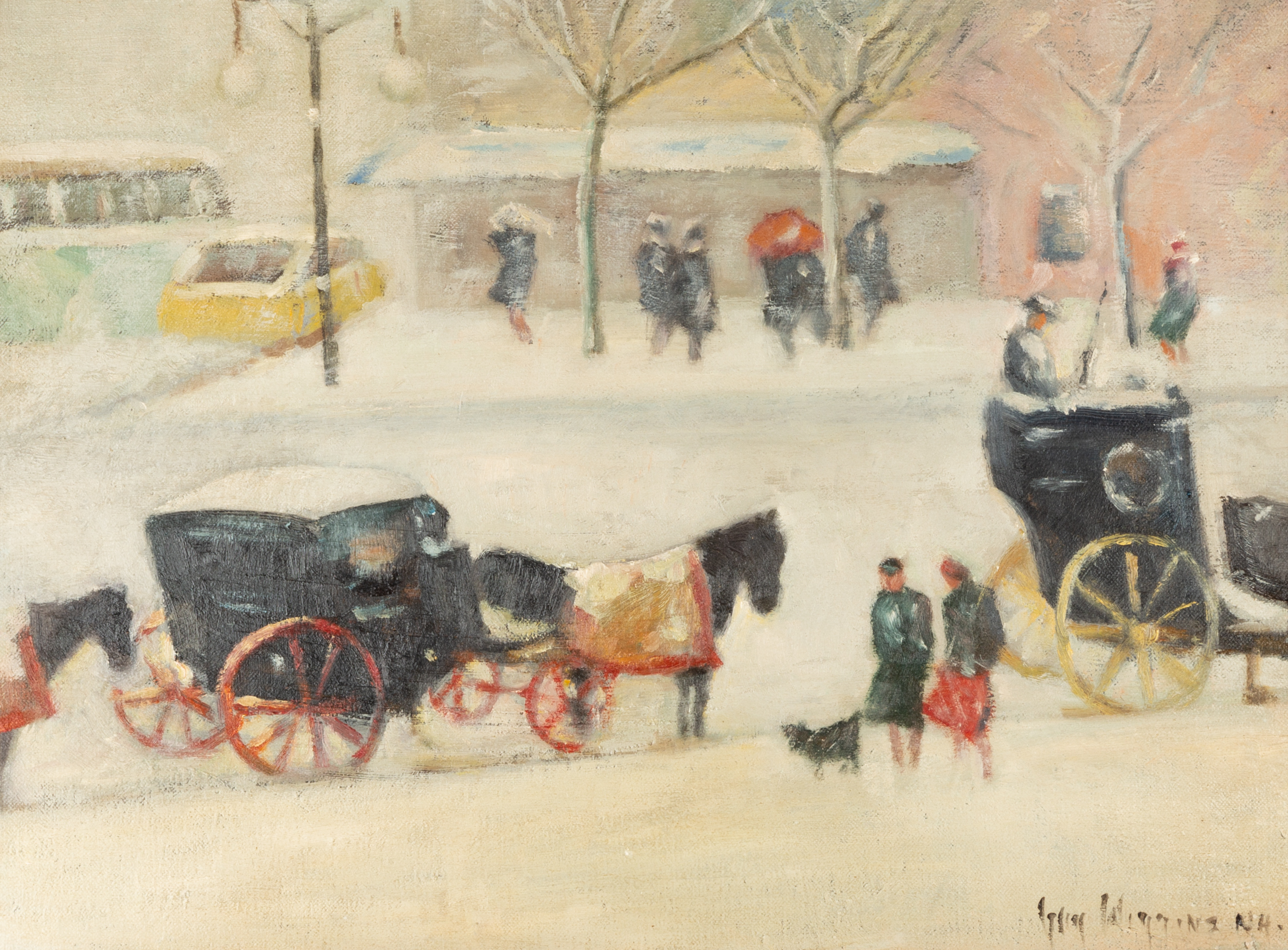 Appraisal: GUY CARLETON WIGGINS AMERICAN - WINTER AT THE PLAZA oil