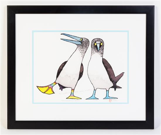 Appraisal: Sale Lot Ikki Matsumoto Japanese American b Fancy-Footed Booby lithograph