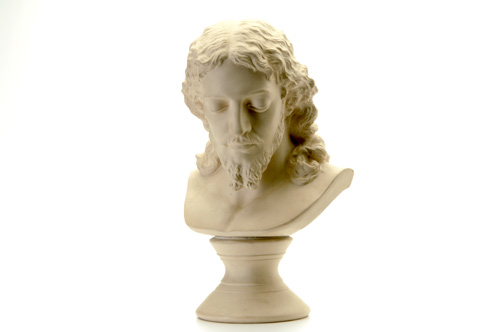 Appraisal: OTT BREWER Important parian bust of Jesus Christ beautifully rendered