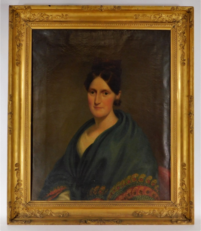 Appraisal: C AMERICAN O C PORTRAIT PAINTING OF A WOMAN United