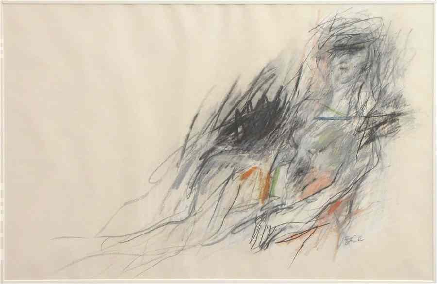 Appraisal: ROLAND GINZEL AMERICAN B UNTITLED RECLINING FIGURE Graphite and pastel