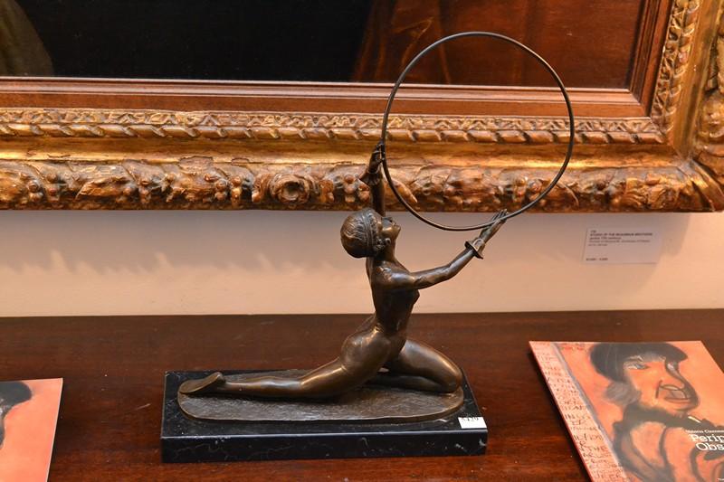 Appraisal: A DANCER WITH RING BRONZE ON MARBLE BASE