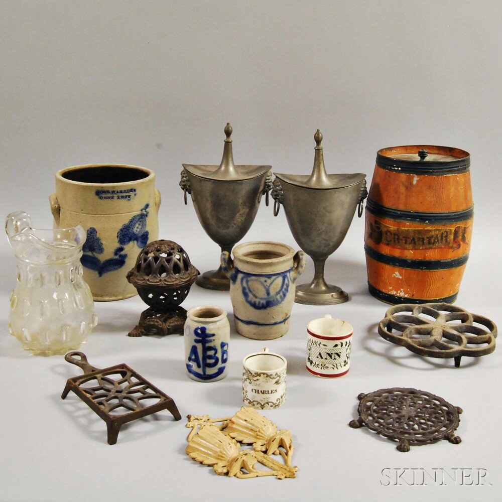 Appraisal: Group of Decorative Accessories a William E Warner West Troy