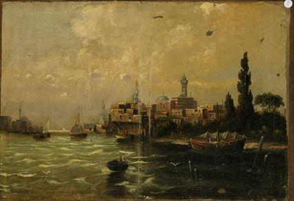 Appraisal: Continental School View of the Bosphorus Oil on canvas laid