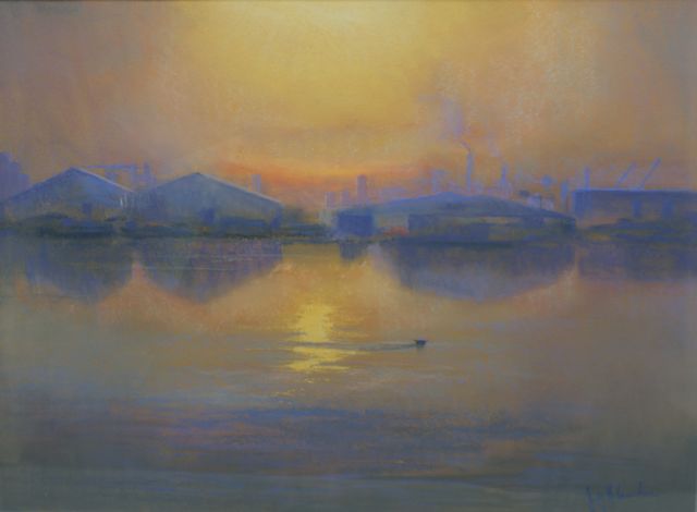 Appraisal: Judy McConchie born Dawn - Thames River pastel signed 'Judy