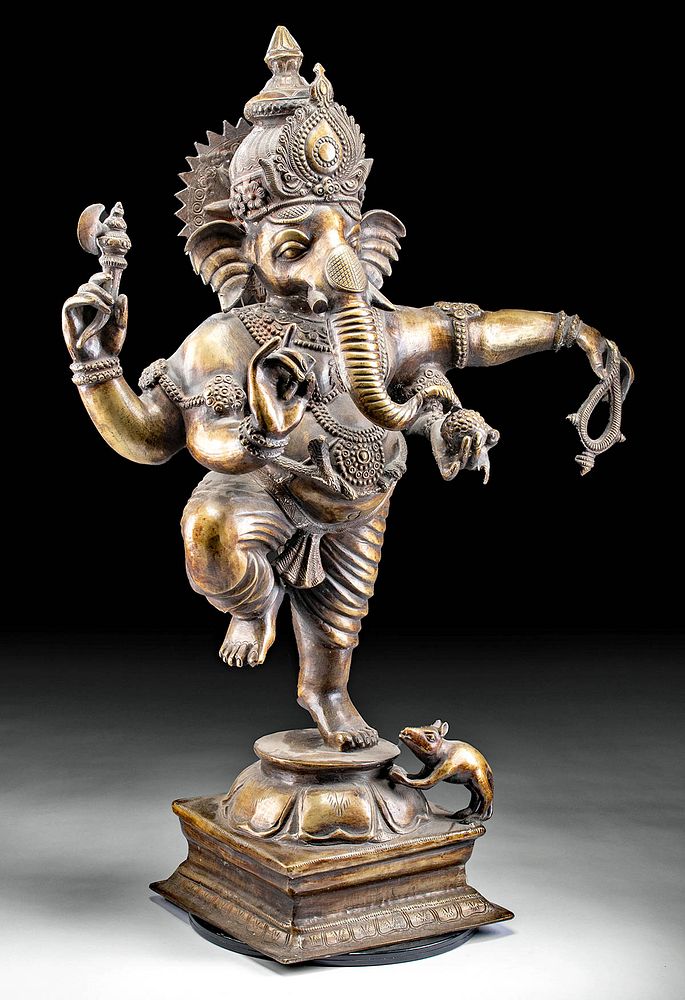 Appraisal: Antique Indian Brass Ganesh Figure South Asia India ca late