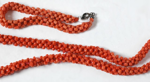 Appraisal: CORAL NECKLACE AND BRACELET