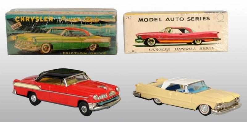 Appraisal: Lot of Tin Chrysler Automobile Friction Toys Description Japanese Working