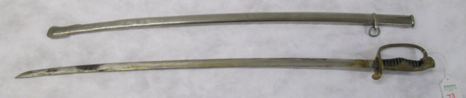 Appraisal: TYPE JAPANESE ARMY PARADE SWORD slight curve blade brass D