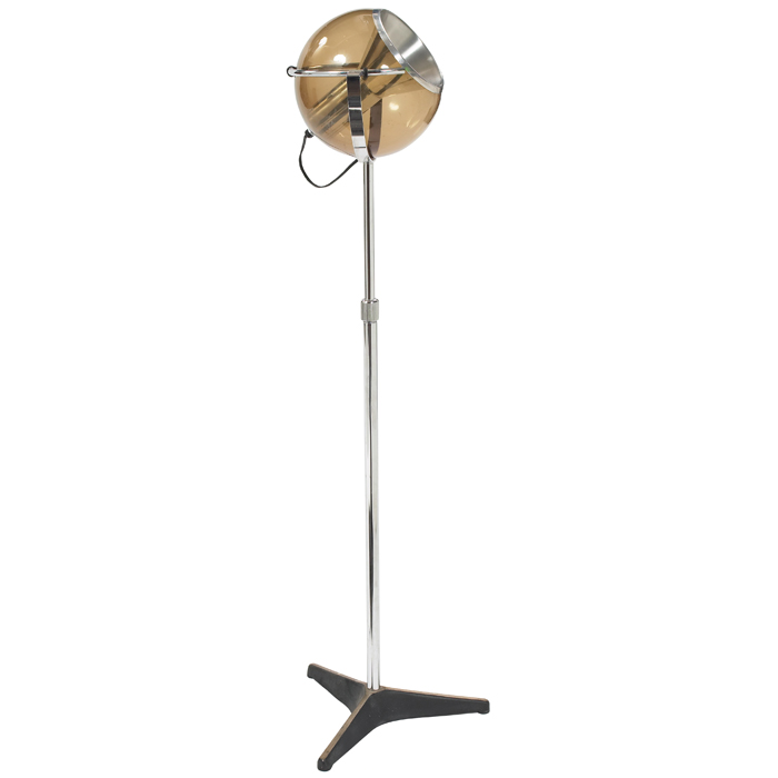 Appraisal: Raak floor lamp the Netherlands chromed steel with adjustable smoked