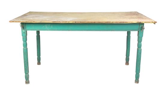 Appraisal: Sale Lot A Painted Pine Work Table the rectangular top