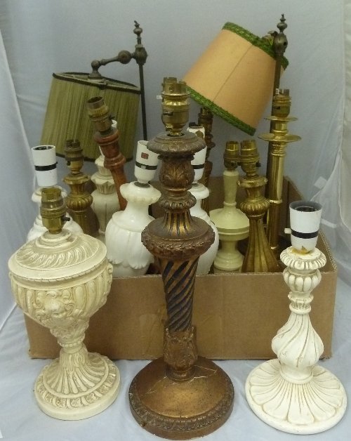 Appraisal: Sundry brass and other candlestick table lights