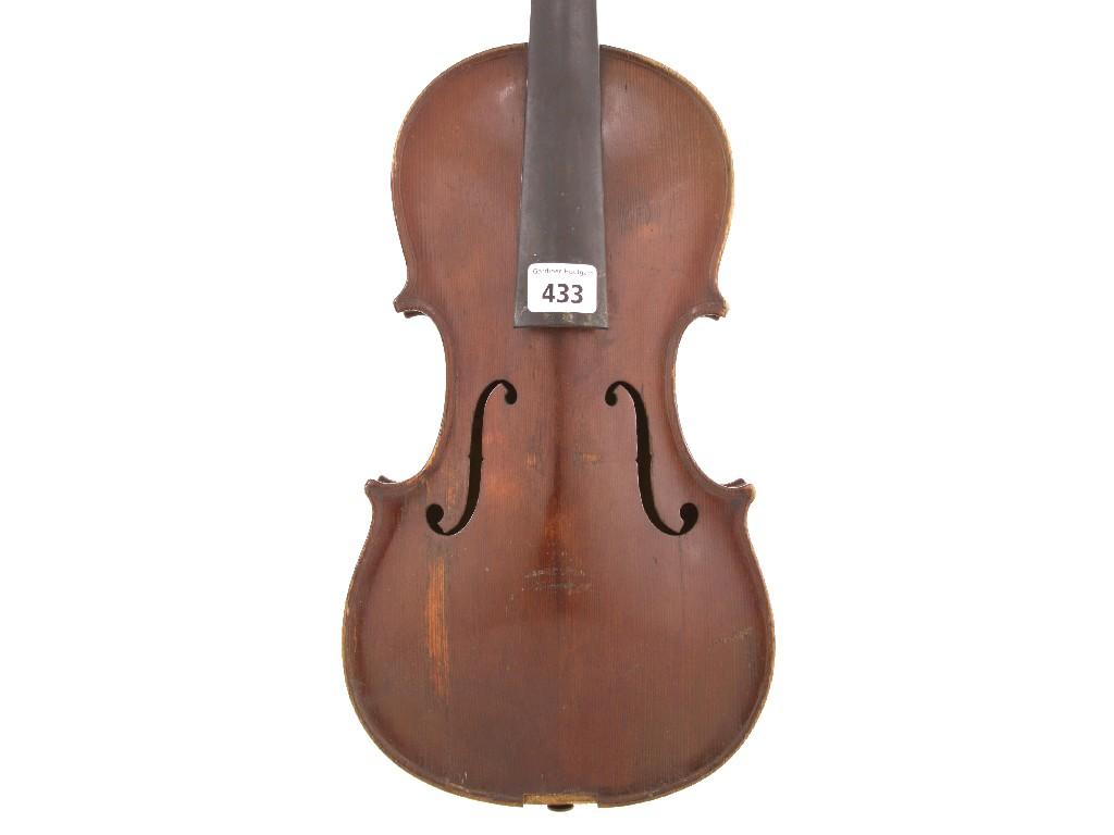 Appraisal: Mid th century violin of the Furber School cm