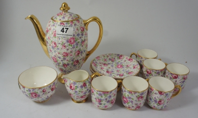 Appraisal: Royal Doulton Chintz floral coffee set