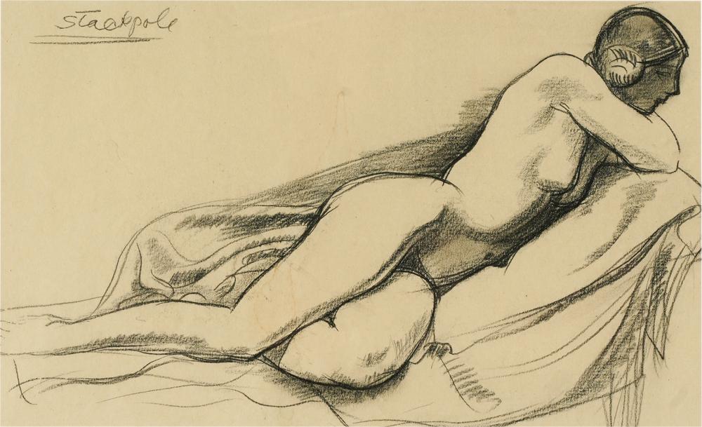 Appraisal: RALPH STACKPOLE - RECLINING NUDEpencil drawing signed upper left x