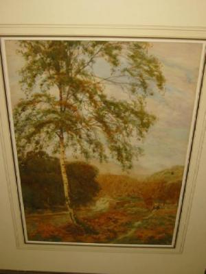 Appraisal: ALFRED HEATON COOPER Autumnal Woodland Scene with Figure on a