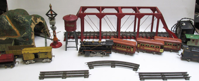 Appraisal: VINTAGE LOT OF TOY TRAINS Lionel No engine with tender