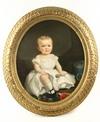 Appraisal: OOC - Oval Portrait of Toddler Girl seated amidst her