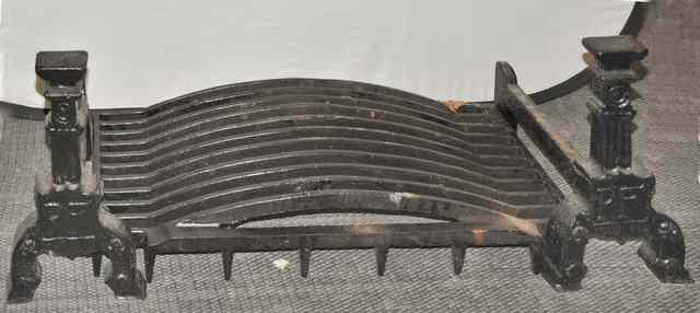 Appraisal: A TH CENTURY STYLE CAST IRON FIRE BASKET a grate