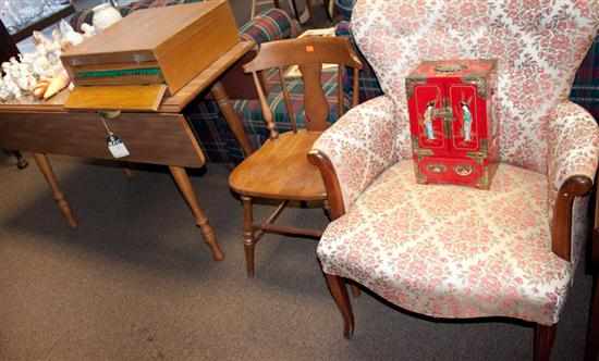 Appraisal: Laminated wood kitchen table and matching chair and a Louis