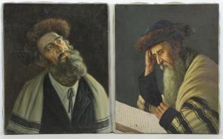 Appraisal: SZEWCZENKO Konstantin Pair of Oil on Canva Portraits of Rabbis