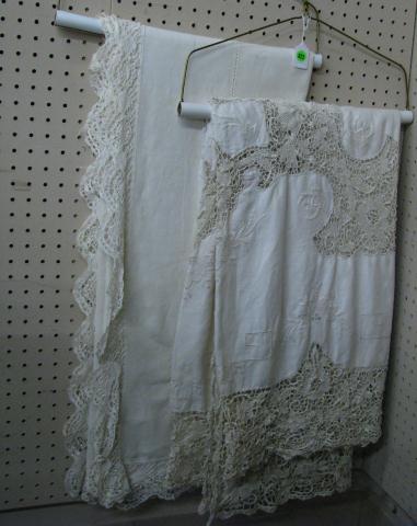 Appraisal: Two vintage cut work and lace tablecloths