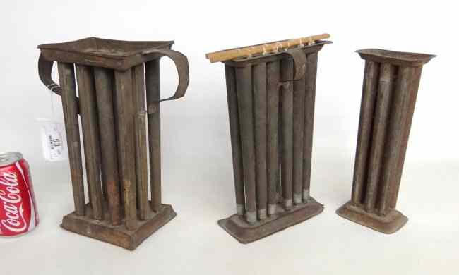 Appraisal: Lot three th c candle molds