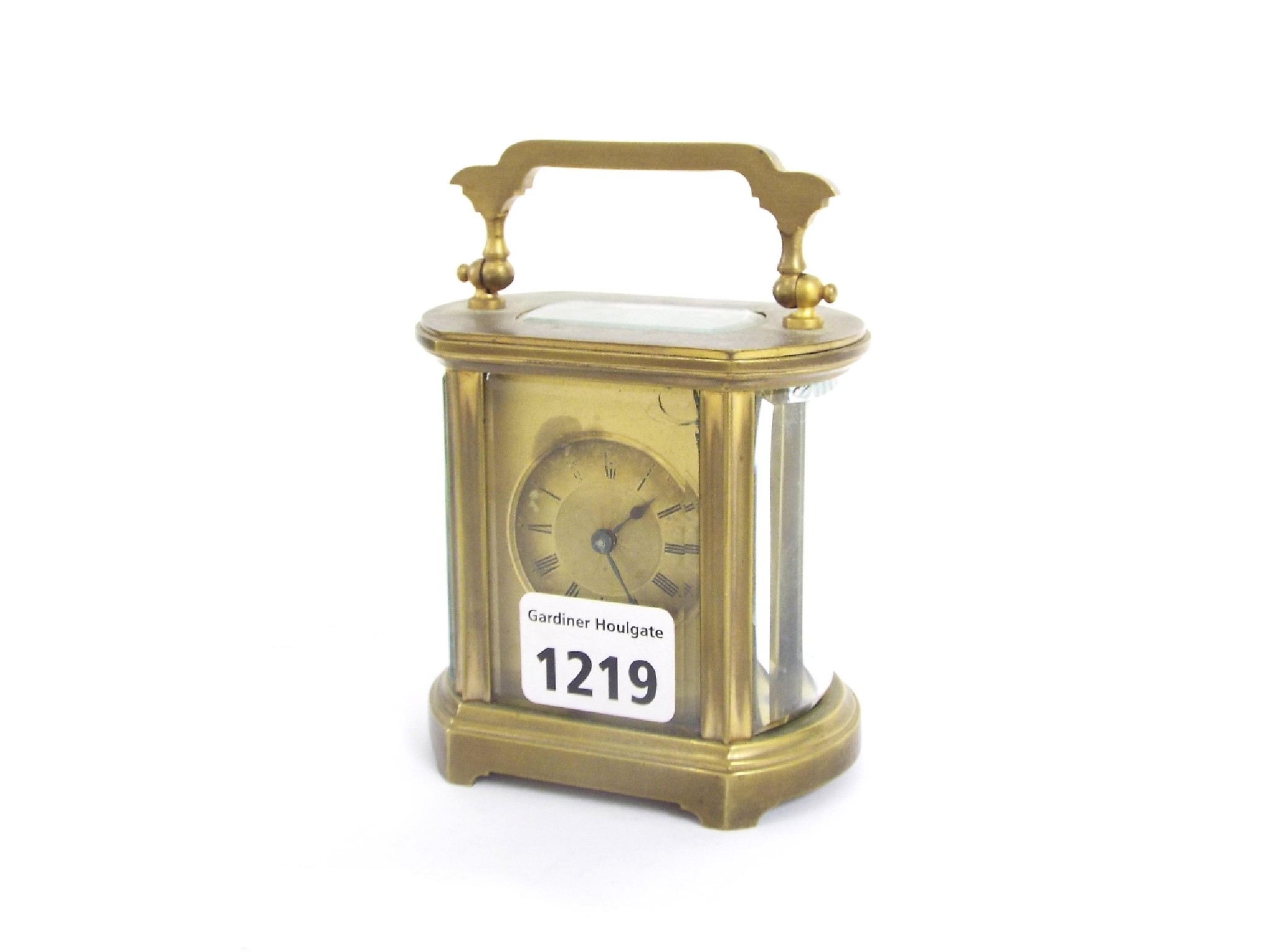 Appraisal: Unusual French carriage timepiece the recessed dial within a gilt