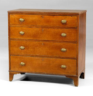 Appraisal: Southern Federal cherry chest four dovetailed drawers with poplar secondary