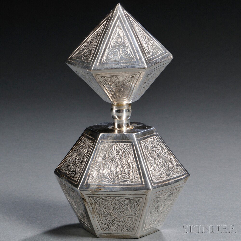 Appraisal: Sterling Silver Perfume Middle East possibly Persia th century Faceted