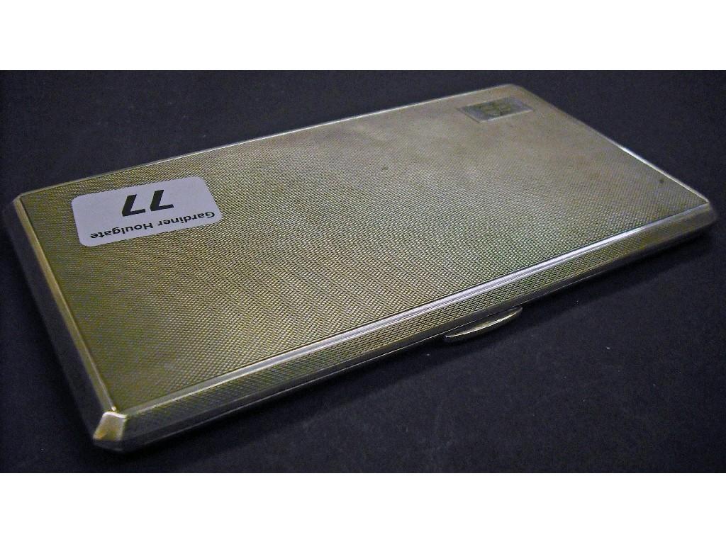 Appraisal: Large engine turned cigarette case of rectangular form long maker